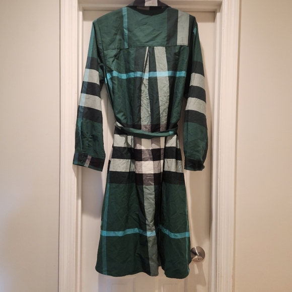 Ashley Stewart Plaid Belted Shirt Dress Green & Black Size 14 NWT - Picture 2 of 9